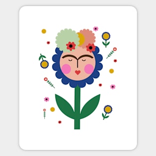 Frida kahlo flower colorful summer flowers feminist mexican painter Sticker